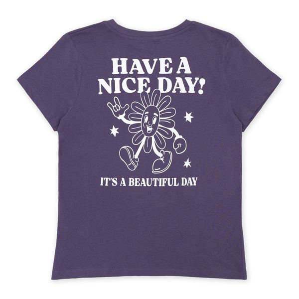 חולצה מודפסת דו צדדית Have A Nice Day נשים