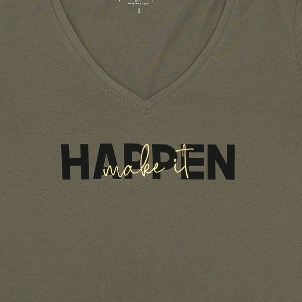 חולצה עם צווארון וי Make It Happen נשים