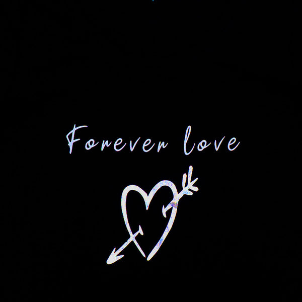 חולצה עם הדפס נוצץ Forever Love נשים