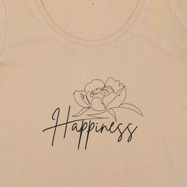 חולצה עם הדפס פרח Happiness נשים