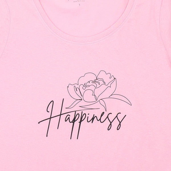חולצה עם הדפס פרח Happiness נשים