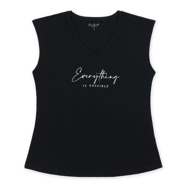 חולצה עם כתף שמוטה וצווארון וי Everything נשים