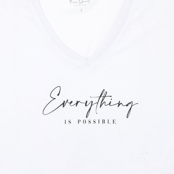 חולצה עם כתף שמוטה וצווארון וי Everything נשים