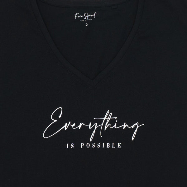 חולצה עם כתף שמוטה וצווארון וי Everything נשים