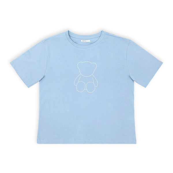 חולצה עם אפליקציית ניטים דובי