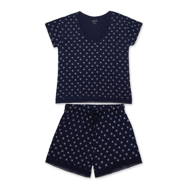 פיג'מה מודפסת אולאובר עם תחרה נשים