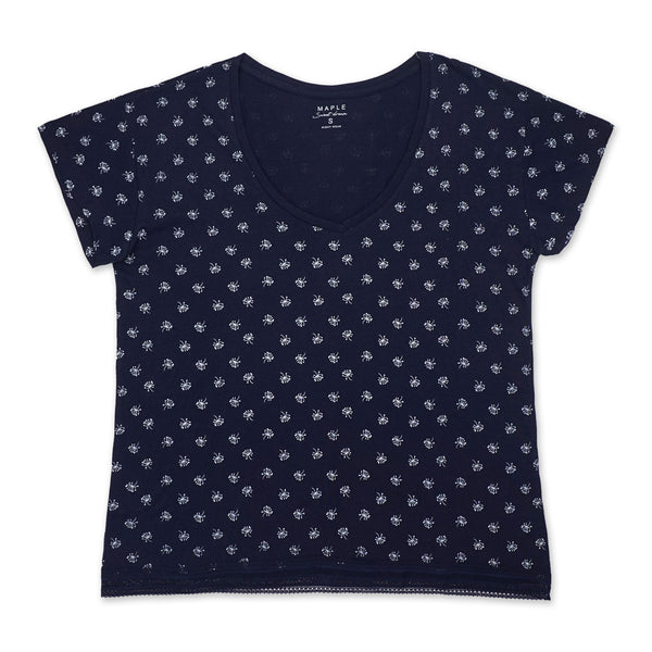 פיג'מה מודפסת אולאובר עם תחרה נשים