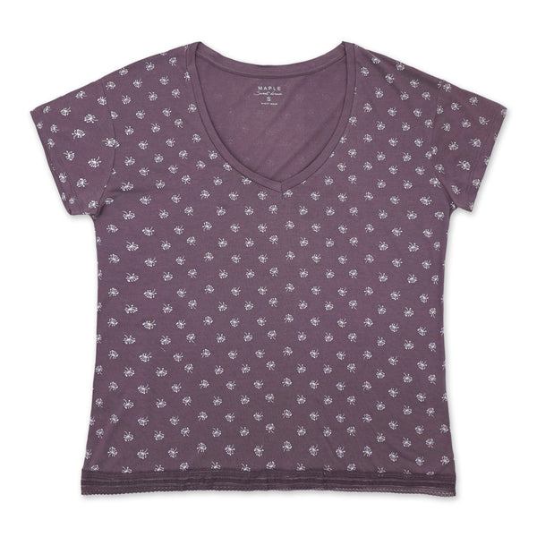 פיג'מה מודפסת אולאובר עם תחרה נשים