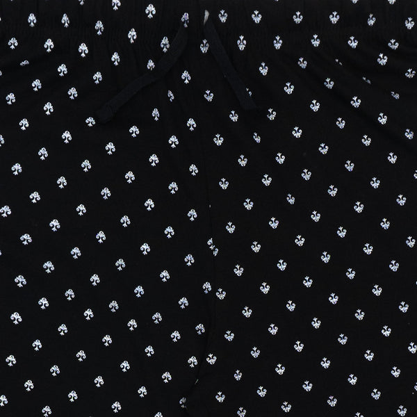 פיג'מה מודפסת עם מכנס ארוך ותחרה נשים