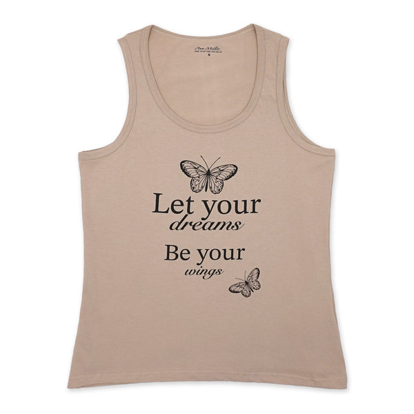 זוג פיג'מות גופיה אדום וקאמל בנות