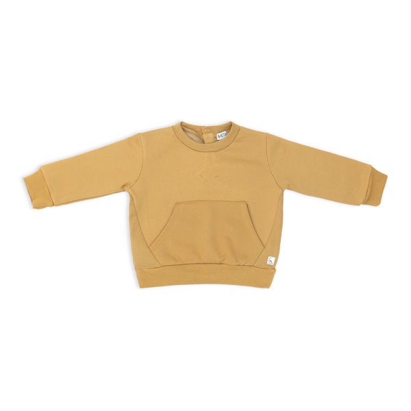 שתי חולצות פוטר עם כיס קנגורו פלדה-צהוב תינוקות בנים