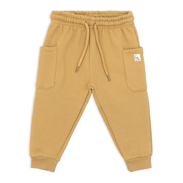 שני מכנסי פוטר עם כיסים פלדה-צהוב תינוקות בנים