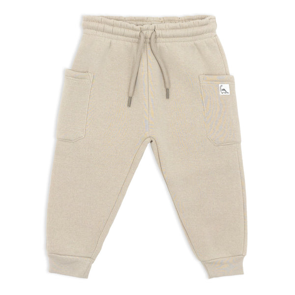 שני מכנסי פוטר עם כיסים חום-בז' תינוקות בנים