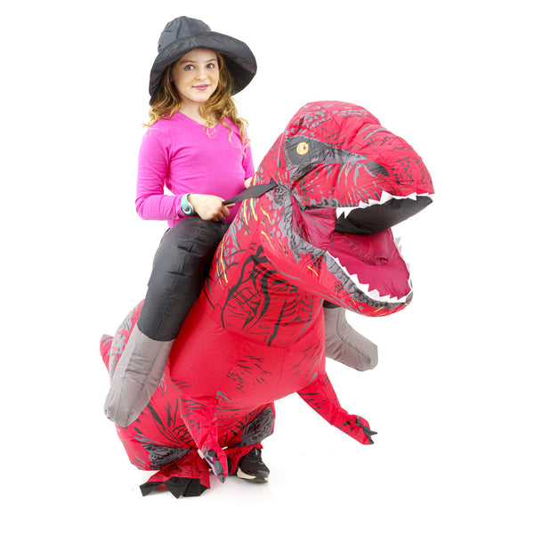 תחפושת מתנפחת טי-רקס עם רוכב לילדים ובוגרים