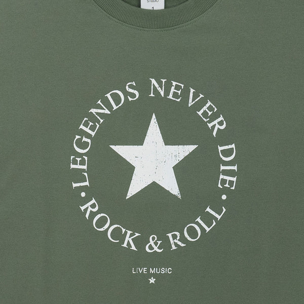 חולצת מעבר ירוקה מודפסת Legends Never Die נשים