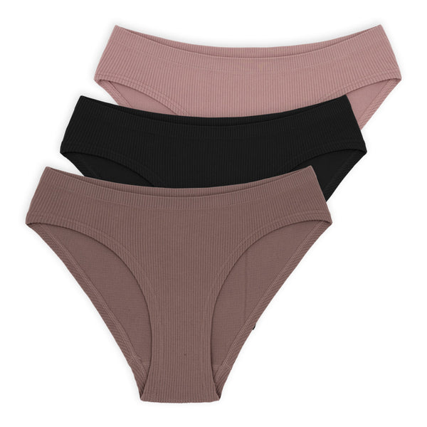 מארז 3 תחתוני ריב ביקיני ללא תפר