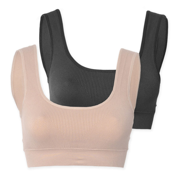 זוג גוזיות ריב כתפיה רחבה בטנה כפולה וקאפים נשלפים נשים S-XL