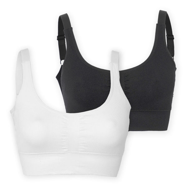 זוג גוזיות ללא תפר בטנה כפולה וקאפים נשלפים נשים S-XL