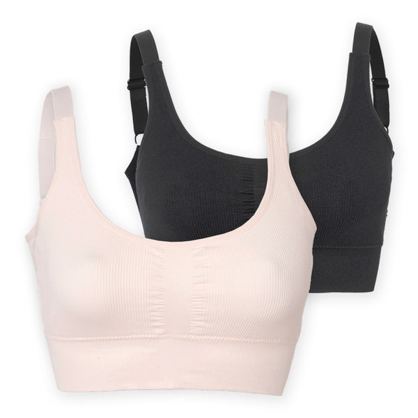 זוג גוזיות ללא תפר בטנה כפולה וקאפים נשלפים נשים S-XL