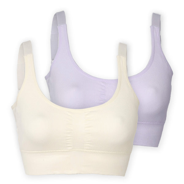 זוג גוזיות ללא תפר בטנה כפולה וקאפים נשלפים נשים S-XL