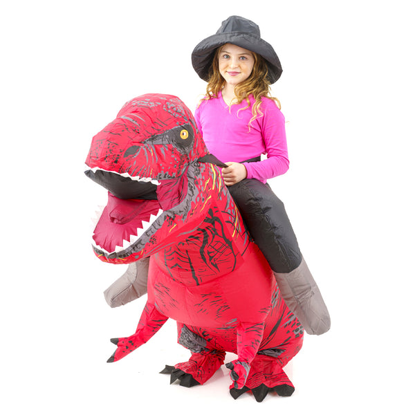 תחפושת מתנפחת טי-רקס עם רוכב לילדים ובוגרים