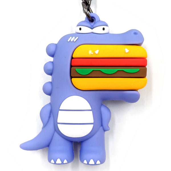 מחזיק מפתחות דינוזאור עם המבורגר