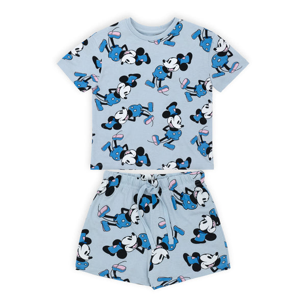 זוג פיג'מות אוברסייז מודפסות מיקי מאוס