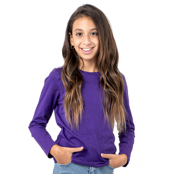 מארז 6 חולצות בית ספר ארוכות צווארון עגול