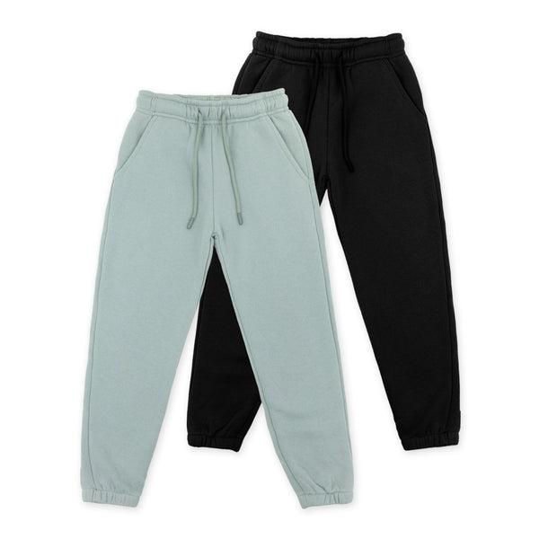 שני מכנסי פוטר גומי צבעוניים בנות