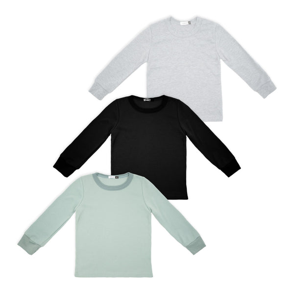 מארז 3 גופיות שרוול ארוך בגוונים ילדים