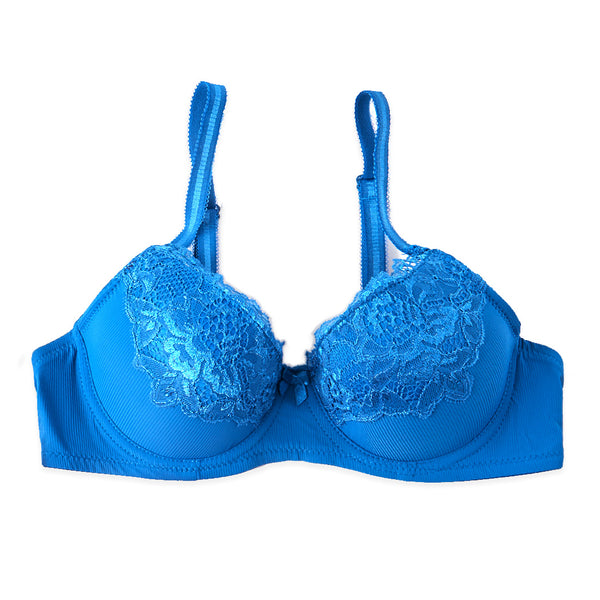 מארז 3 חזיות עם ריפוד קל ועיטור תחרה נשים