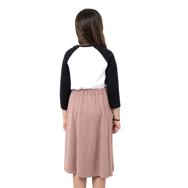 מארז 3 חצאיות ברך פרנץ' טרי שחור-כחול-פודרה בנות