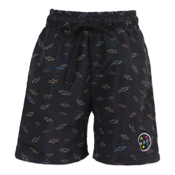 מכנסי גלישה Maui הדפס כרישים אולאובר בגד ים בנים