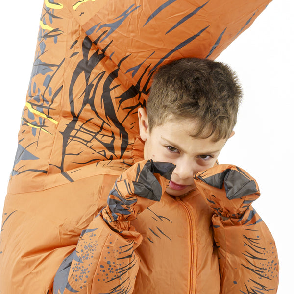 תחפושת מתנפחת דינוזאור חום מידת ילדים