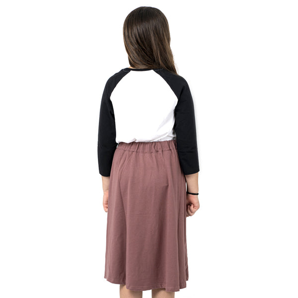 מארז 3 חצאיות ברך פרנץ' טרי שחור-כחול-חום בנות