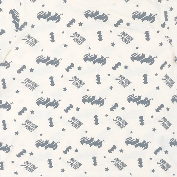 זוג חולצות באטמן צהוב-קרם תינוקות בנים