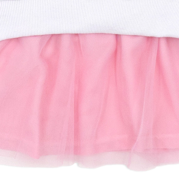 שמלה משולבת חצאית טול לוגו ברבי