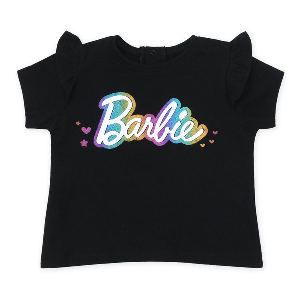 זוג חולצות עם לוגו Barbie שחור סגול תינוקות בנות