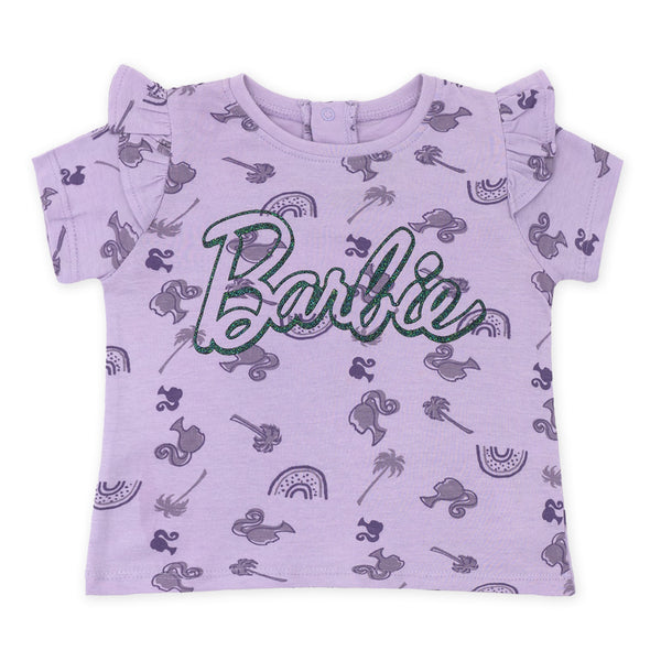 זוג חולצות עם לוגו Barbie שחור סגול תינוקות בנות