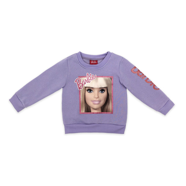 חליפת פוטר הדפס פרצוף ברבי ונצנץ בנות