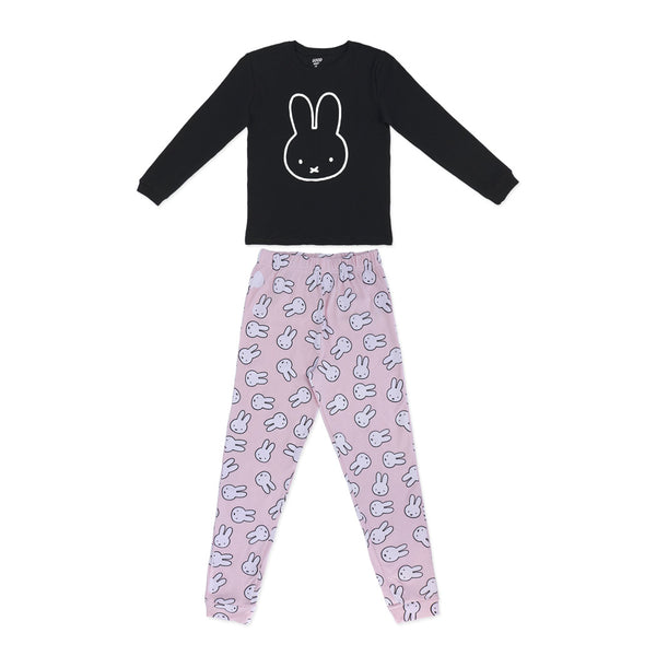 זוג פיג'מות מעבר בהדפסי מיפי הארנבת בנות