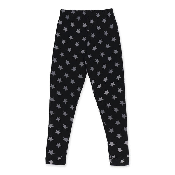 זוג פיג'מות מעבר מודפסות אפור-שחור-קאמל בנים