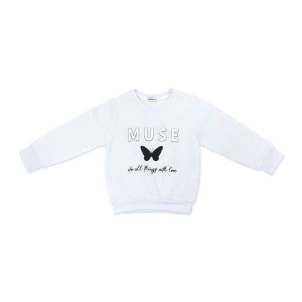 מארז 3 סווטשירטים תכלת-שחור-לבן בנות