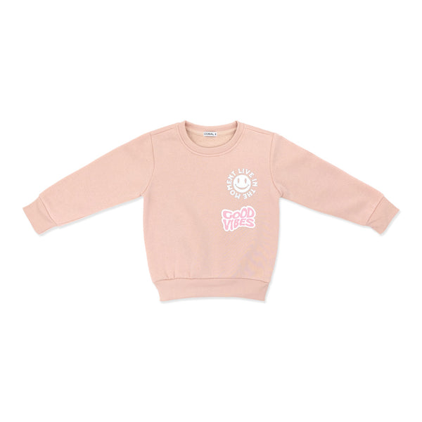 מארז 3 סווטשירטים ורוד-קאמל-אפרסק בנות