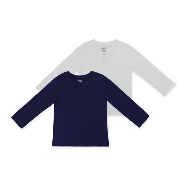 זוג חולצות סלאב עם צווארון כפתורים בנים