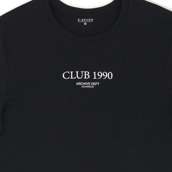 חולצה שחורה מודפסת Club 1990 גברים