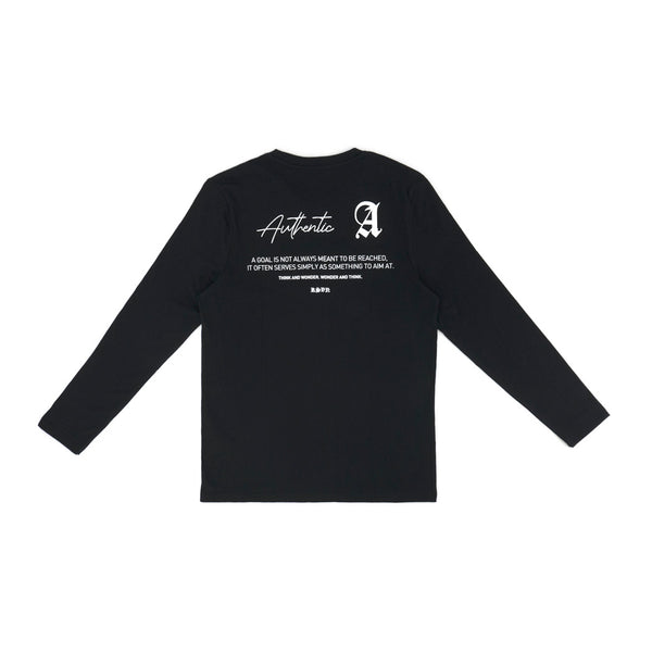 חולצה שחורה מודפסת דו צדדית Authentic גברים