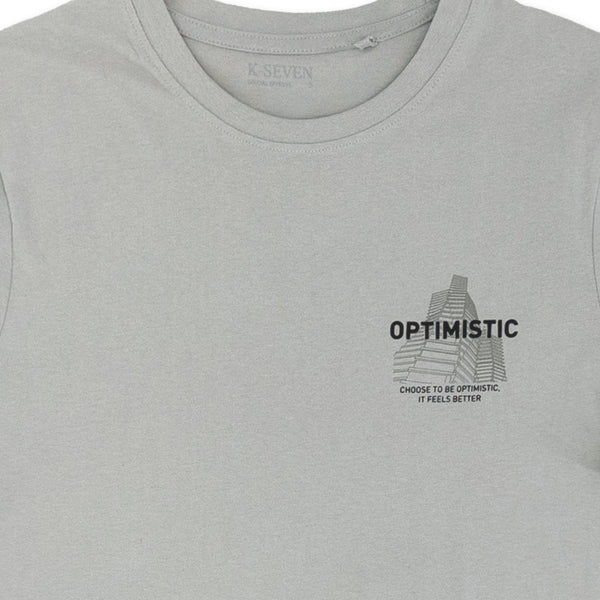 חולצה אפורה מודפסת Optimistic גברים