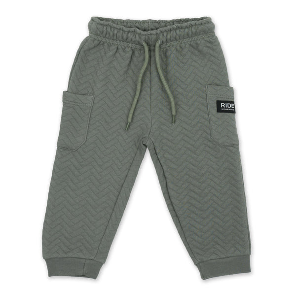 שני מכנסיים מבד קווילט שחור-זית תינוקות