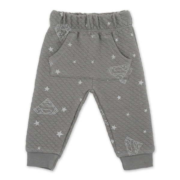 חליפת קווילט אפורה סופרמן תינוקות בנים